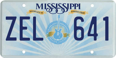 MS license plate ZEL641