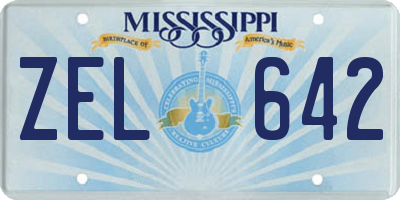 MS license plate ZEL642
