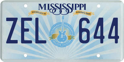 MS license plate ZEL644