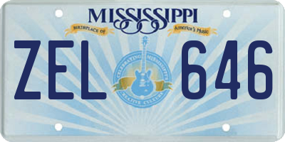MS license plate ZEL646