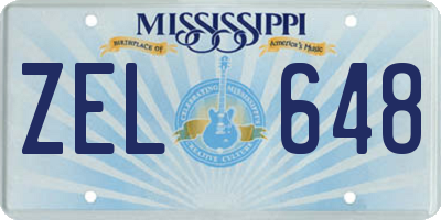 MS license plate ZEL648