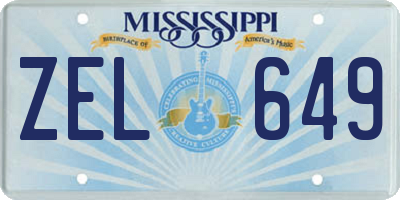 MS license plate ZEL649