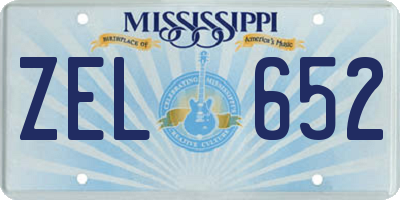 MS license plate ZEL652