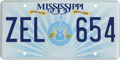 MS license plate ZEL654