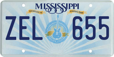 MS license plate ZEL655