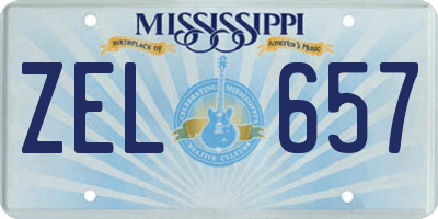 MS license plate ZEL657