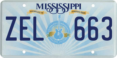 MS license plate ZEL663