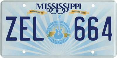 MS license plate ZEL664