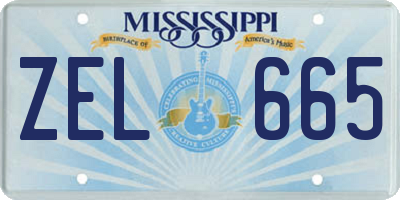 MS license plate ZEL665