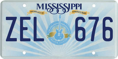 MS license plate ZEL676