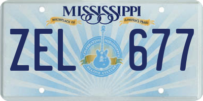 MS license plate ZEL677