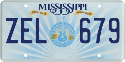 MS license plate ZEL679