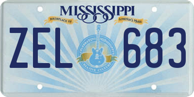 MS license plate ZEL683
