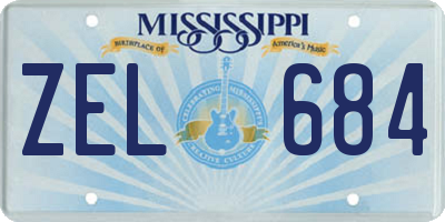 MS license plate ZEL684