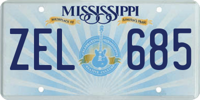 MS license plate ZEL685