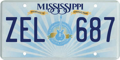 MS license plate ZEL687