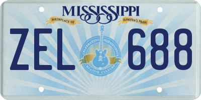 MS license plate ZEL688