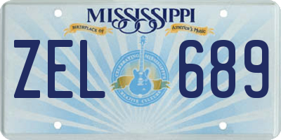 MS license plate ZEL689
