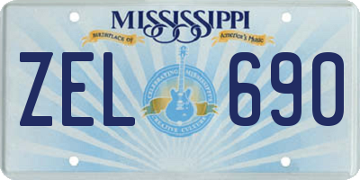 MS license plate ZEL690