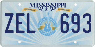 MS license plate ZEL693