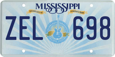 MS license plate ZEL698