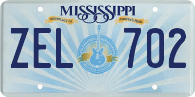 MS license plate ZEL702