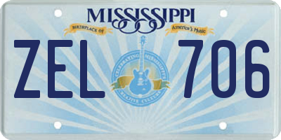 MS license plate ZEL706