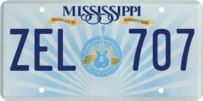MS license plate ZEL707