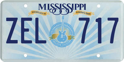 MS license plate ZEL717