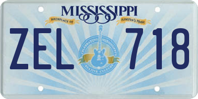 MS license plate ZEL718