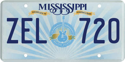 MS license plate ZEL720