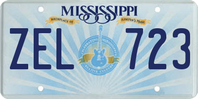 MS license plate ZEL723