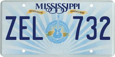 MS license plate ZEL732