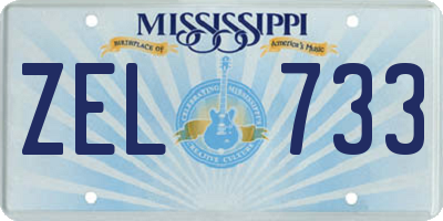 MS license plate ZEL733