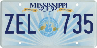 MS license plate ZEL735
