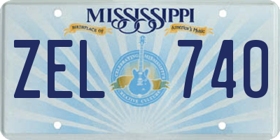MS license plate ZEL740