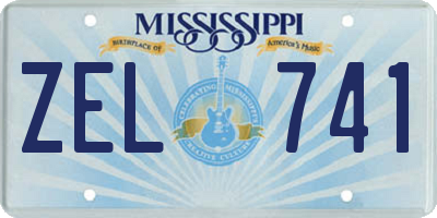 MS license plate ZEL741