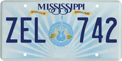 MS license plate ZEL742