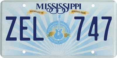 MS license plate ZEL747