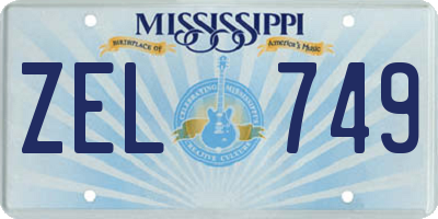 MS license plate ZEL749