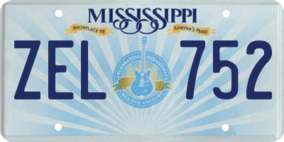 MS license plate ZEL752