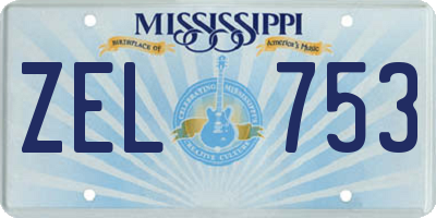 MS license plate ZEL753