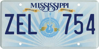 MS license plate ZEL754