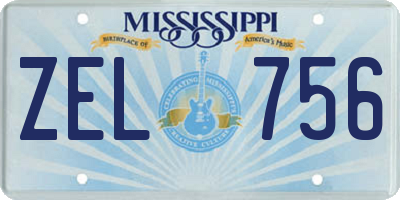 MS license plate ZEL756