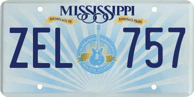 MS license plate ZEL757
