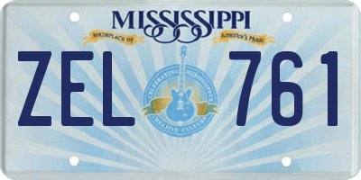 MS license plate ZEL761