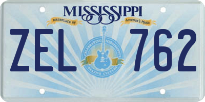 MS license plate ZEL762