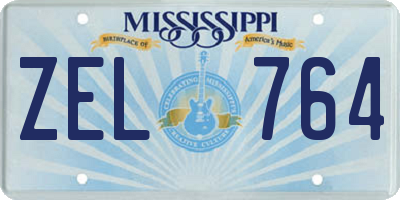 MS license plate ZEL764