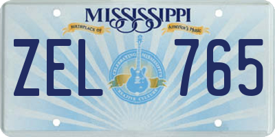 MS license plate ZEL765