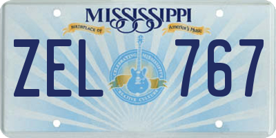 MS license plate ZEL767